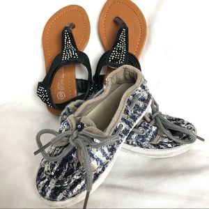 Size 6 Toddler Girls Sandal and Boat Shoe Bundle